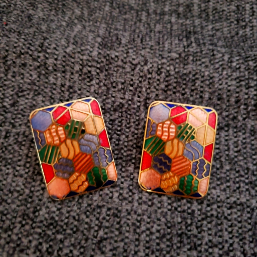 Retro colorful earrings